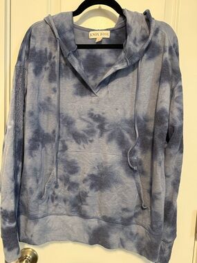 Knox Rose Blue Tie-Dye Pullover Hoodie